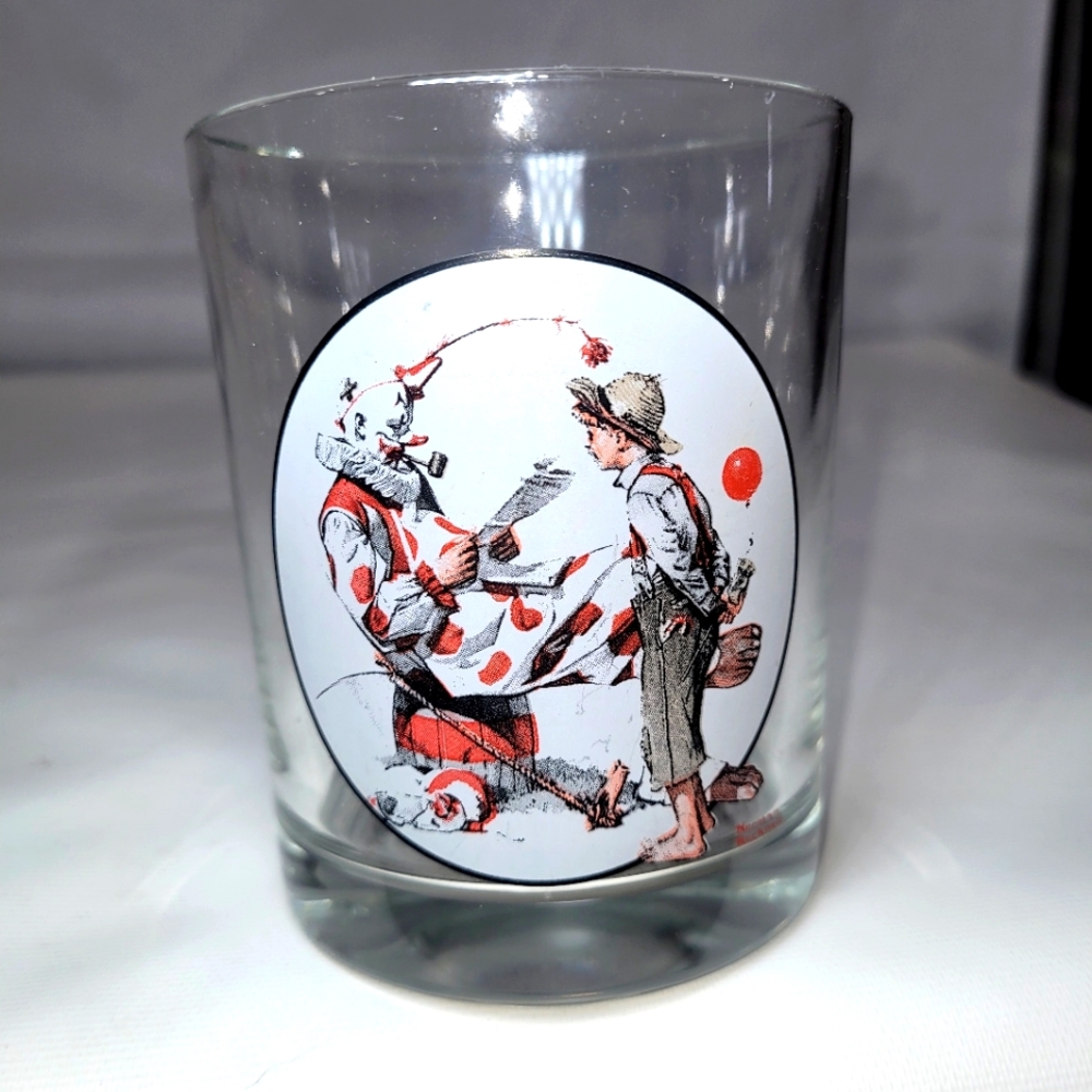 The Saturday Evening Post Norman Rockwell Glassware OFF DUTY CLOWN